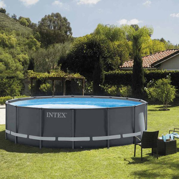 Intex Set Piscina Rotonda con Telaio Ultra XTR 488x122 cm