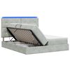 vidaXL Letto con contenitore LED e materasso Grigio Chiaro
