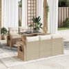 vidaXL Set Divano da Giardino 6 pz con Cuscini Beige in Polyrattan