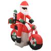 vidaXL Babbo Natale Gonfiabile sulla Moto LED IP44 160 cm
