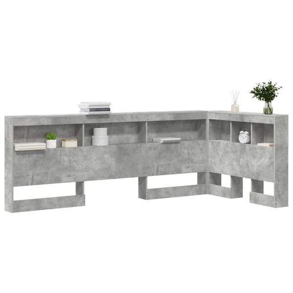 vidaXL Testata contenitore Grigio cemento 90 cm Legno multistrato