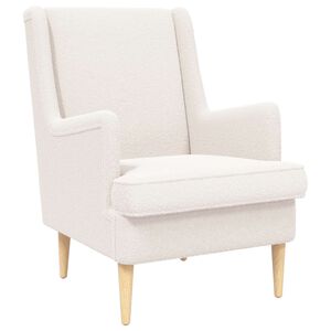 vidaXL Poltrona Crema Boucl&eacute;