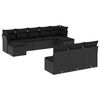 vidaXL Set Divani da Giardino 10pz con Cuscini in Polyrattan Nero