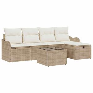 vidaXL Set Divano da Giardino 6 pz 4-Numero di posti Beige e Crema