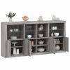 vidaXL Credenza con Luci LED Grigio Sonoma 202x37x100 cm