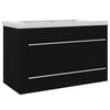vidaXL Mobile con Lavabo Integrato Nero in Legno Multistrato