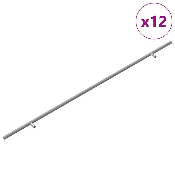 vidaXL Maniglia per Armadio 12 pcs Argento 800 mm Acciaio inossidabile