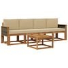 vidaXL Set di divani da esterno con cuscino 4 pcs Naturale