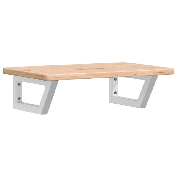 vidaXL Ripiano a Parete per Lavabo in Acciaio e Massello di Rovere