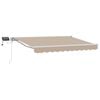 vidaXL Cornice per Tenda Manuale con LED Beige e Bianco 3,5 x 2 m