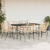 vidaXL Set Pranzo da Giardino 7pz Marrone Polyrattan Vetro