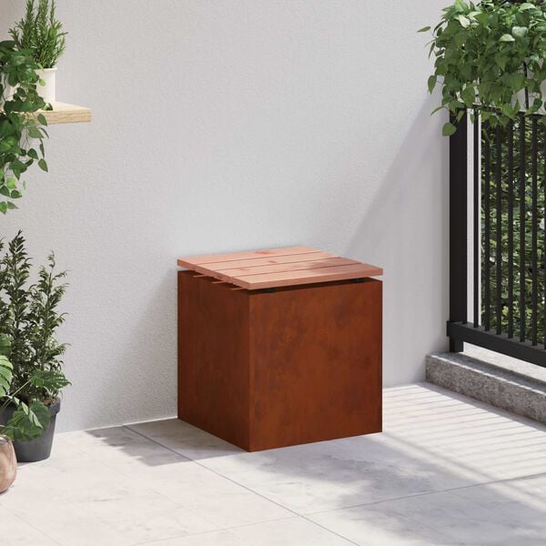 vidaXL Panchina da giardino Ruggine 40 x 40 x 43 cm acciaio corten