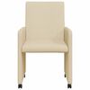 vidaXL Sedie da pranzo con ruote 2 pcs Crema 57 x 66 x 94 cm Tessuto