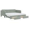 vidaXL Divano Letto Estraibile Cassetti Grigio Chiaro 90x190cm Velluto