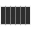 vidaXL Divisorio a 6 Pannelli Nero 300x200 cm in Tessuto