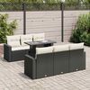 vidaXL Set Divani da Giardino con Cuscini 7pz Nero Polyrattan