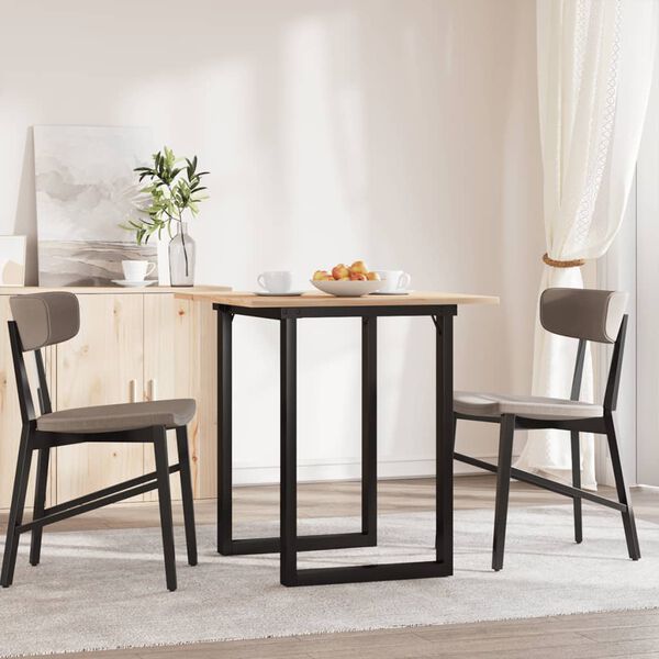 vidaXL Tavolo da Pranzo Telaio a O 60x60x75 cm Legno Pino e Acciaio