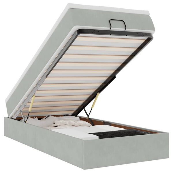 vidaXL Struttura Letto Pouf con Materasso 80x200 cm in Velluto