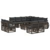 vidaXL Set Divano da Giardino 12 pz Grigio e Grigio Scuro polyrattan