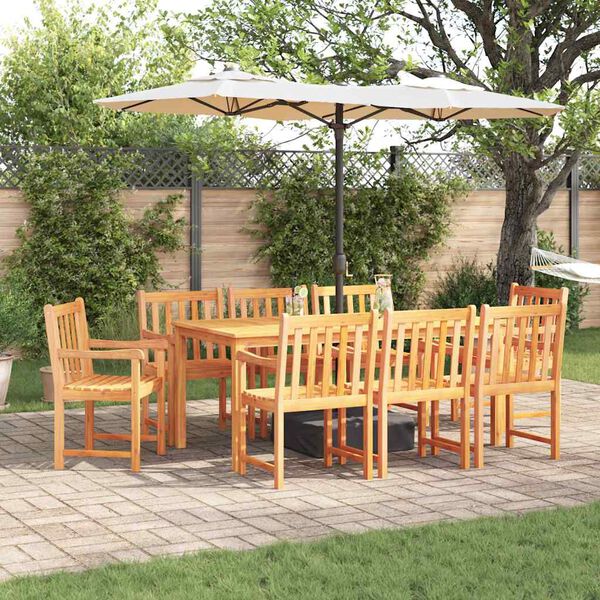 vidaXL Set da Pranzo per Giardino 7 pcs Marrone