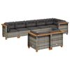vidaXL Set Divano da Giardino 8 pz con Cuscini Grigio in Polyrattan