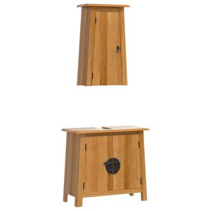 vidaXL Set Mobili da Bagno 2 pz in Legno Massello di Pino