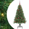 vidaXL Albero di Natale Preilluminato con Palline Bianco 210 cm PVC