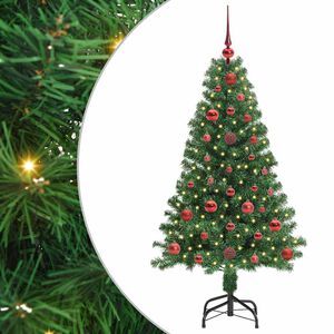 vidaXL Albero di Natale Preilluminato con Palline Bianco 120 cm PVC
