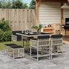 vidaXL Set Pranzo da Giardino 9pz con Cuscini Grigio Chiaro Polyrattan