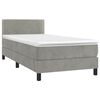 vidaXL Letto a Molle con Materasso e LED Grigio Chiaro 80x200 cm Velluto