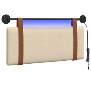 vidaXL Testiera sospesa Con luce LED Crema PU Antico