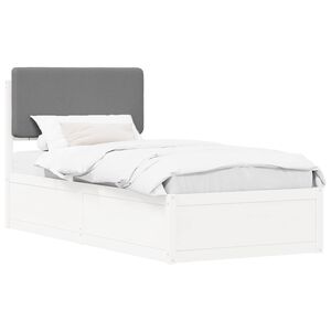 vidaXL Letto con Testiera Rivestita Grigio chiaro 100 x 200 cm