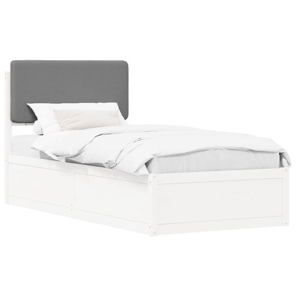 vidaXL Letto con Testiera Rivestita Grigio chiaro 100 x 200 cm