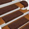 vidaXL Tappetini per scale 20 pz 65x21x4 cm Marrone Bordo rettangolare