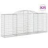 vidaXL Cesti Gabbioni ad Arco 25 pz 300x50x120/140 cm Ferro Zincato