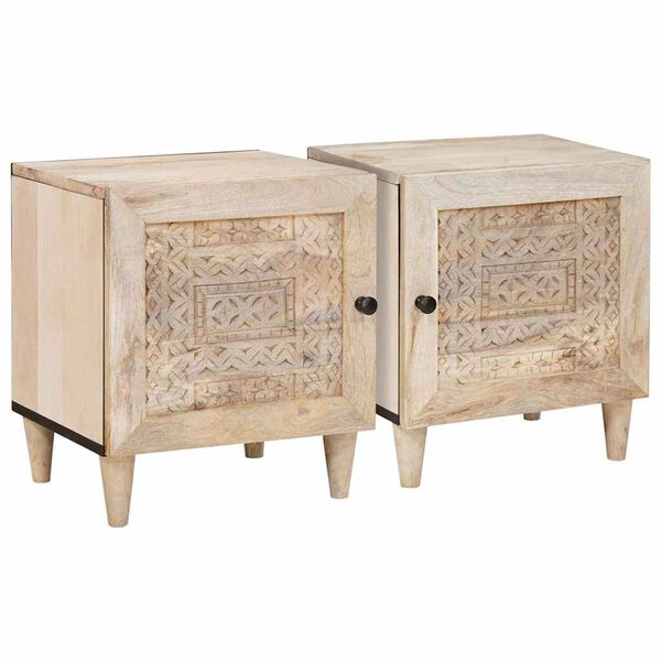 vidaXL Armadio da Notte 2 pcs Beige 40 x 33 x 46 cm