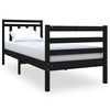 vidaXL Giroletto Nero 75x190 cm Small Single in Legno Massello