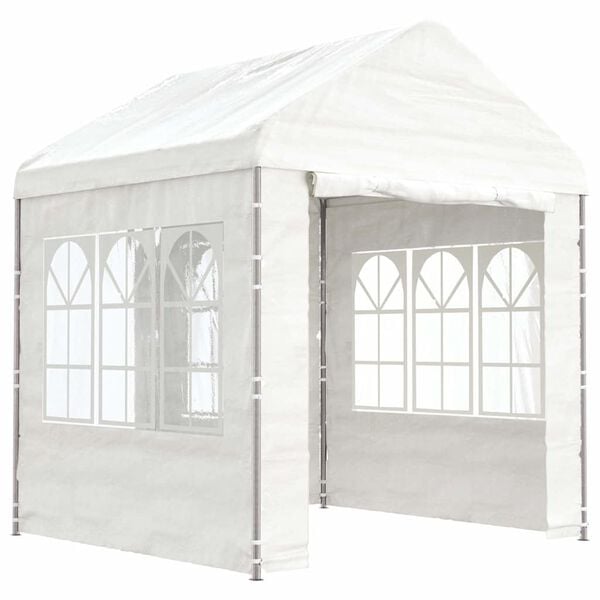 vidaXL Gazebo con Tetto Bianco 2,28x2,23x2,69 m in Polietilene