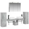 vidaXL Set di mobili per il bagno 6 pz Grigio Cemento