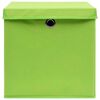 vidaXL Contenitori con Coperchi 4 pz 28x28x28 cm Verde