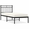 vidaXL Giroletto con Testiera in Metallo Nero 75x190 cm