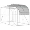 vidaXL Gabbia per Polli Contro il Muro Argento 400 x 200 x 215 cm