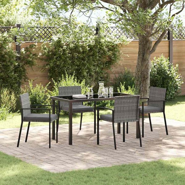 vidaXL Set da Pranzo per Giardino 5 pcs Grigio