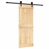 vidaXL Porta scorrevole Naturale e Nero 80 x 210 cm