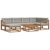 vidaXL Set di divani da esterno 7 pcs Grigio Naturale e Chiaro