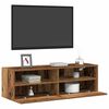 vidaXL Mobile TV da parete 2 pcs Legno vecchio 100 x 30 x 30 cm