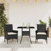 vidaXL Set da Pranzo da Giardino 3 pz con Cuscini Polyrattan e Vetro