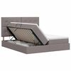 vidaXL Letto con Contenitore con testiera Tortora 200 x 200 cm Tessuto