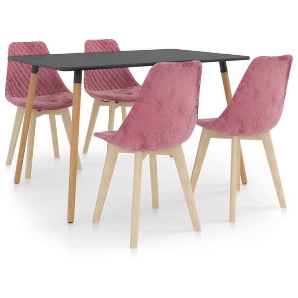 vidaXL Set da Pranzo 5 pz Rosa