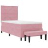 vidaXL Letto a molle con materasso Rosa 80 x 200 cm Velluto